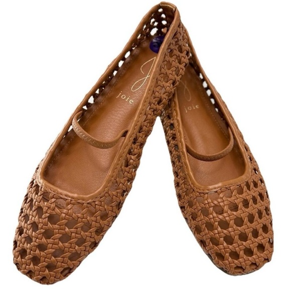 NWT Sz 8 Joie Weavy Brown Woven Mary Jane Ballet Flats - Picture 4 of 14